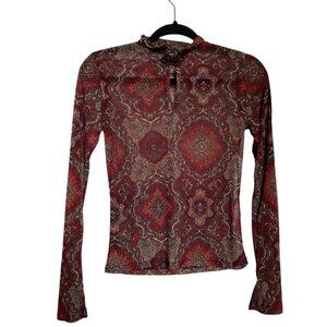 Le Chateau Elegant Paisley Long Sleeve Top